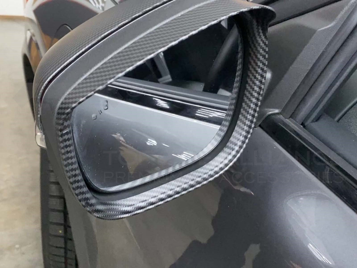 Rétroviseur de voiture en fiber de carbone texturé pluie sourcil