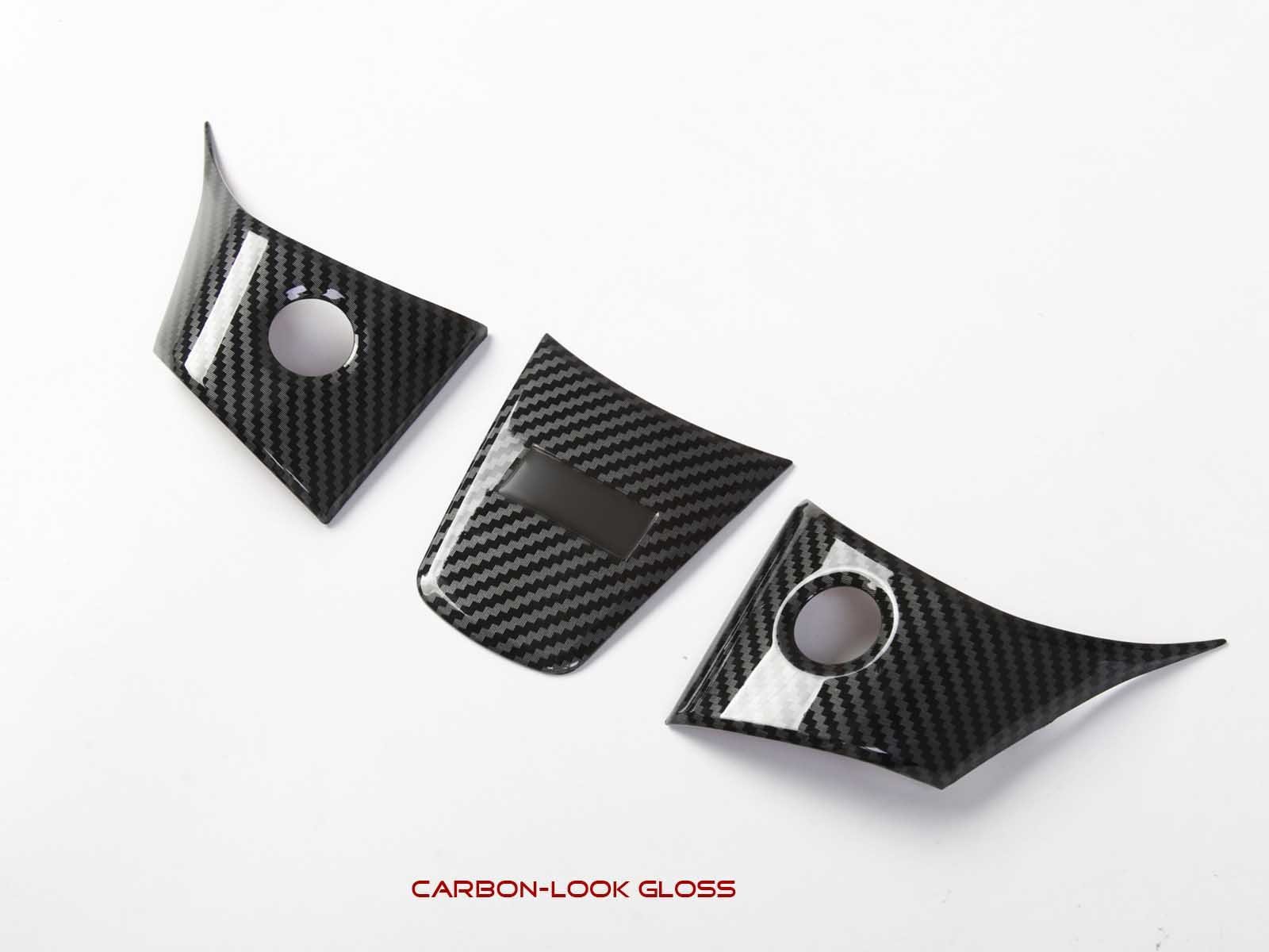 Acheter 3 pièces/ensemble pour Tesla Y modèle fibre de carbone,  autocollants décoratifs pour volant 