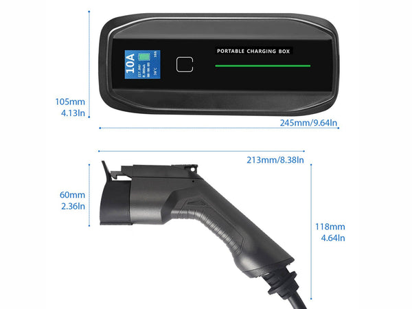 Chargeur EV portable avec écran LCD, CEE (prise murale) à Type 1