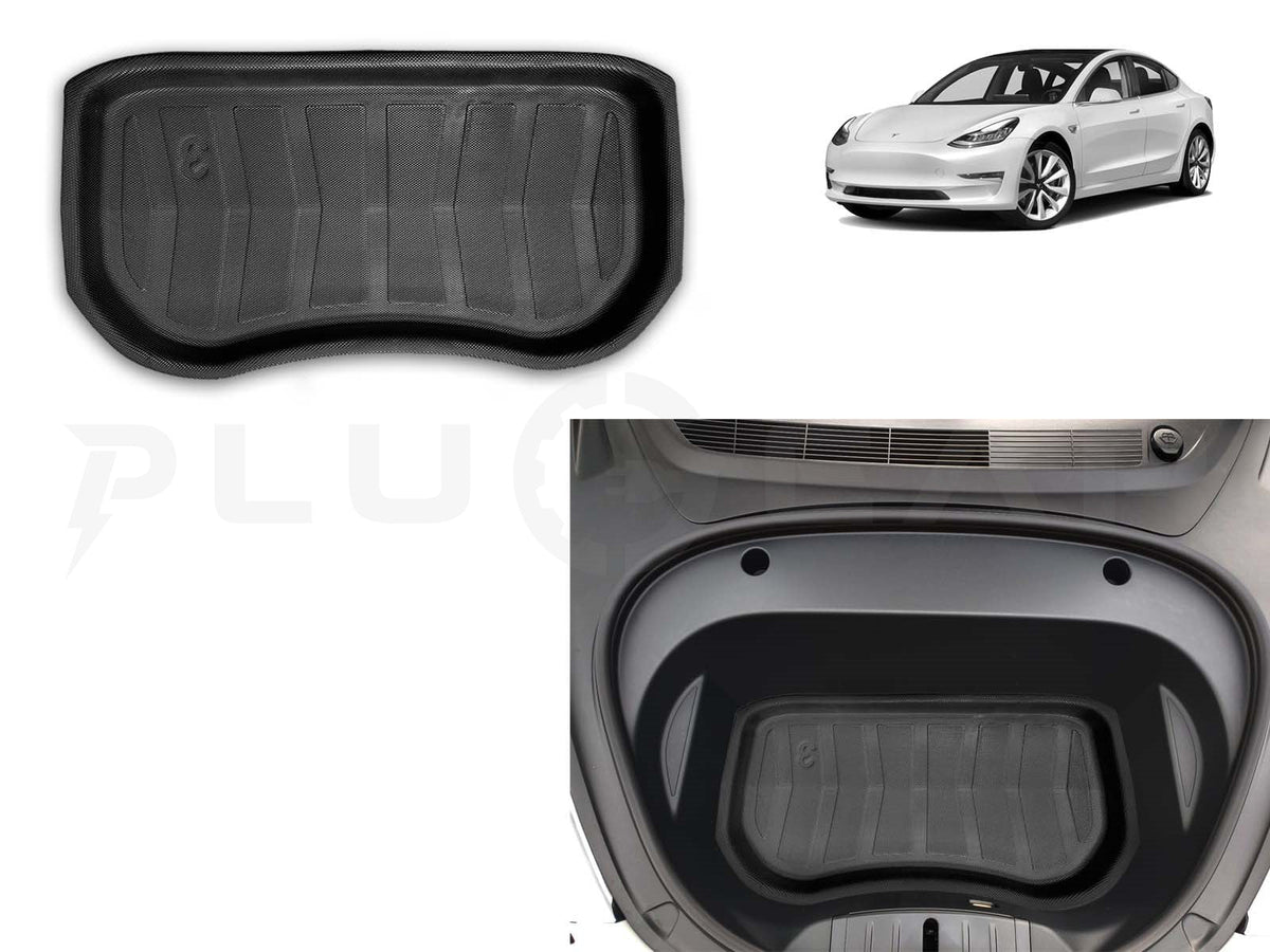 Tesla Model 3 : Tapis de coffre 3D (caoutchouc TPR de qualité