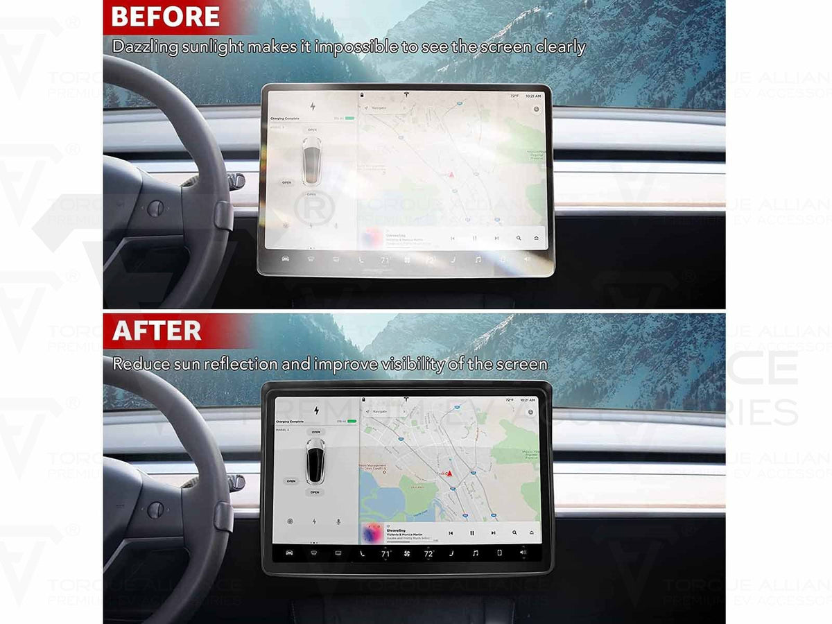 Tesla Model 3&Y : Protection des bords de l'écran, couverture anti-reflet -  Torque Alliance