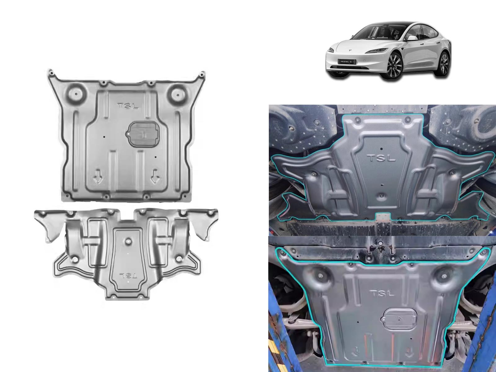 Tesla Model 3 (2024 Highland): Undercarriage Shield, Underbody Guard Plate (Mg - Al Alloy) - Torque Alliance