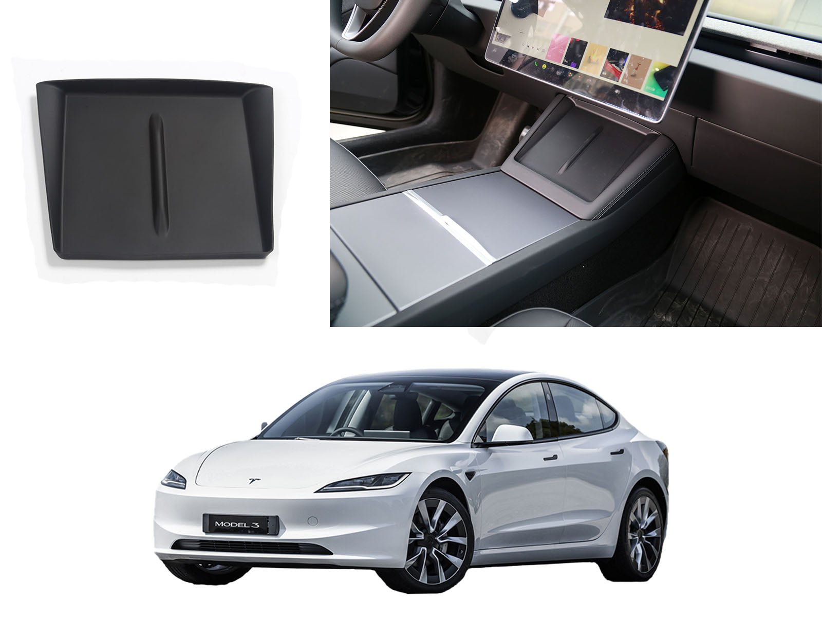 Tesla Model 3 (2024 Highland): Wireless Charging Pad Mat (Premium Silicone Rubber) - Torque Alliance