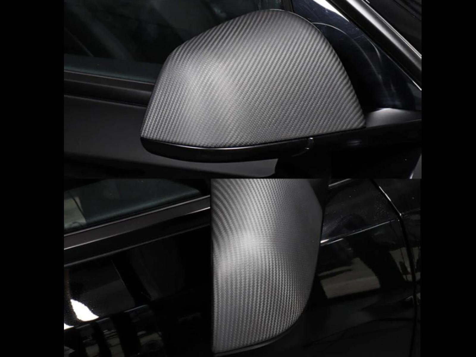 Tesla Model Y: Rearview Mirror Covers (Genuine Carbon Fiber Collection) - Torque Alliance