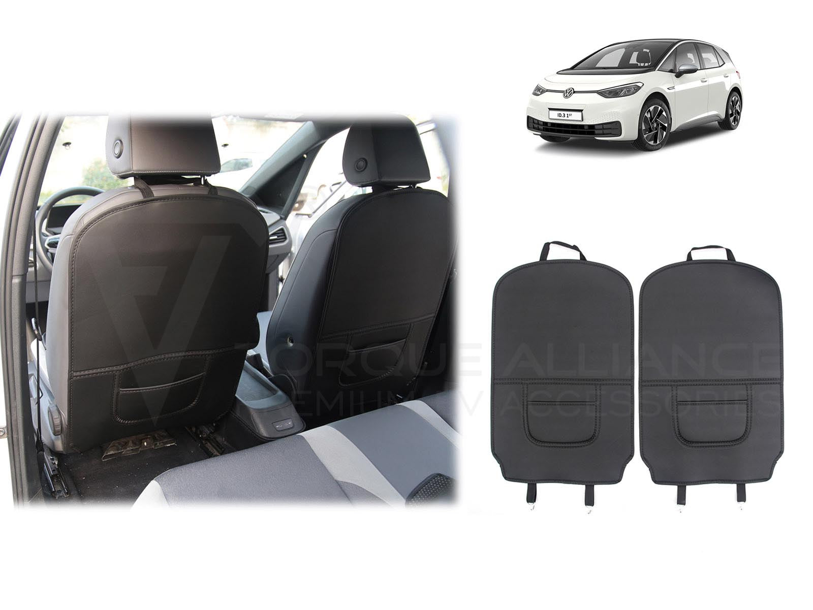 VW ID.3: Front Seatback Protection Cover Set (Artificial Leather)