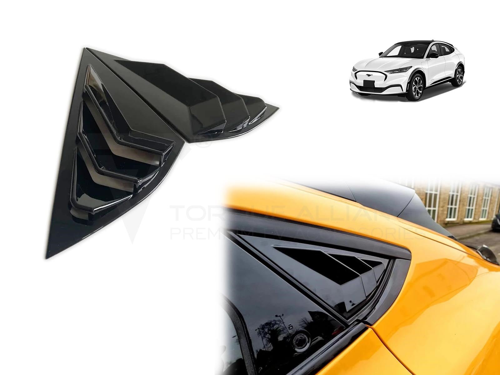 Ford Mustang Mach-e: Rear Side Window Louver Cover - Torque Alliance