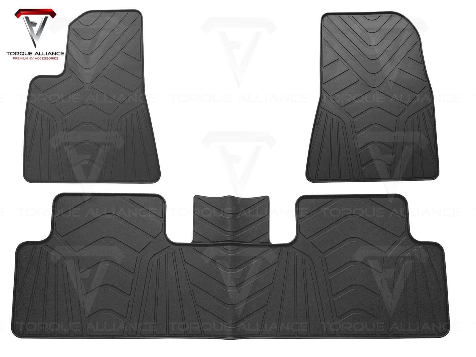 Model 3: All-weather Interior Floor Mats (3 pcs, Synthetic Latex Rubber) - Torque Alliance