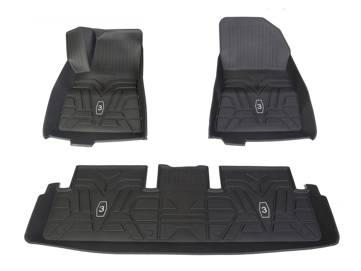 Model 3 Floor Mats All Weather Double Layer Flocking TPE For  Tesla(2017-2023)