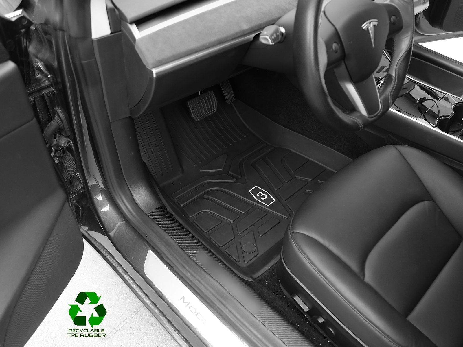 Model 3: All-weather Interior Floor Mats (TPE Rubber, 3 Pieces) - Torque Alliance