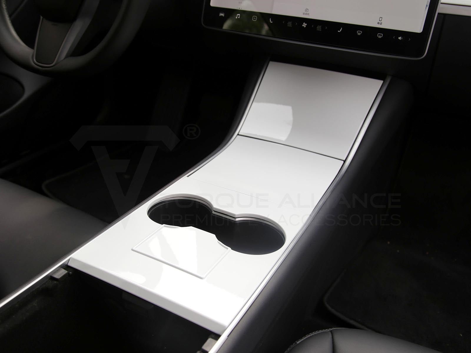 Model 3 and Model Y: Middle Console Cover Set (ABS+ Coating) - Torque Alliance