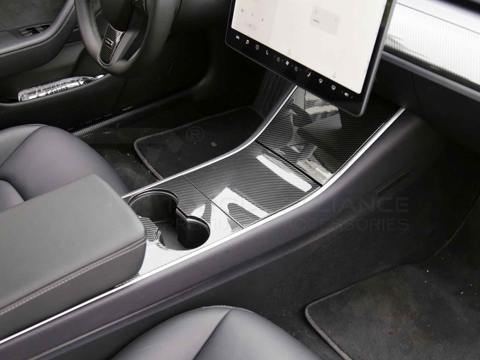 Model 3 and Model Y: Middle Console Cover Set (ABS+ Coating) - Torque Alliance