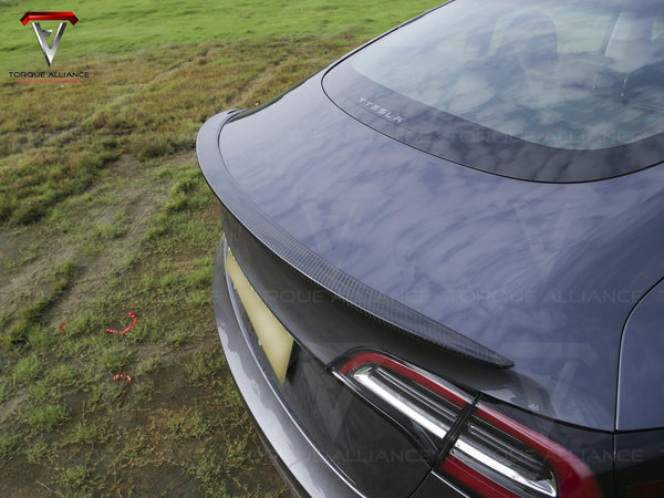 Tesla Model 3Y Electric Automatic Rear Spoiler Real Carbon Fiber