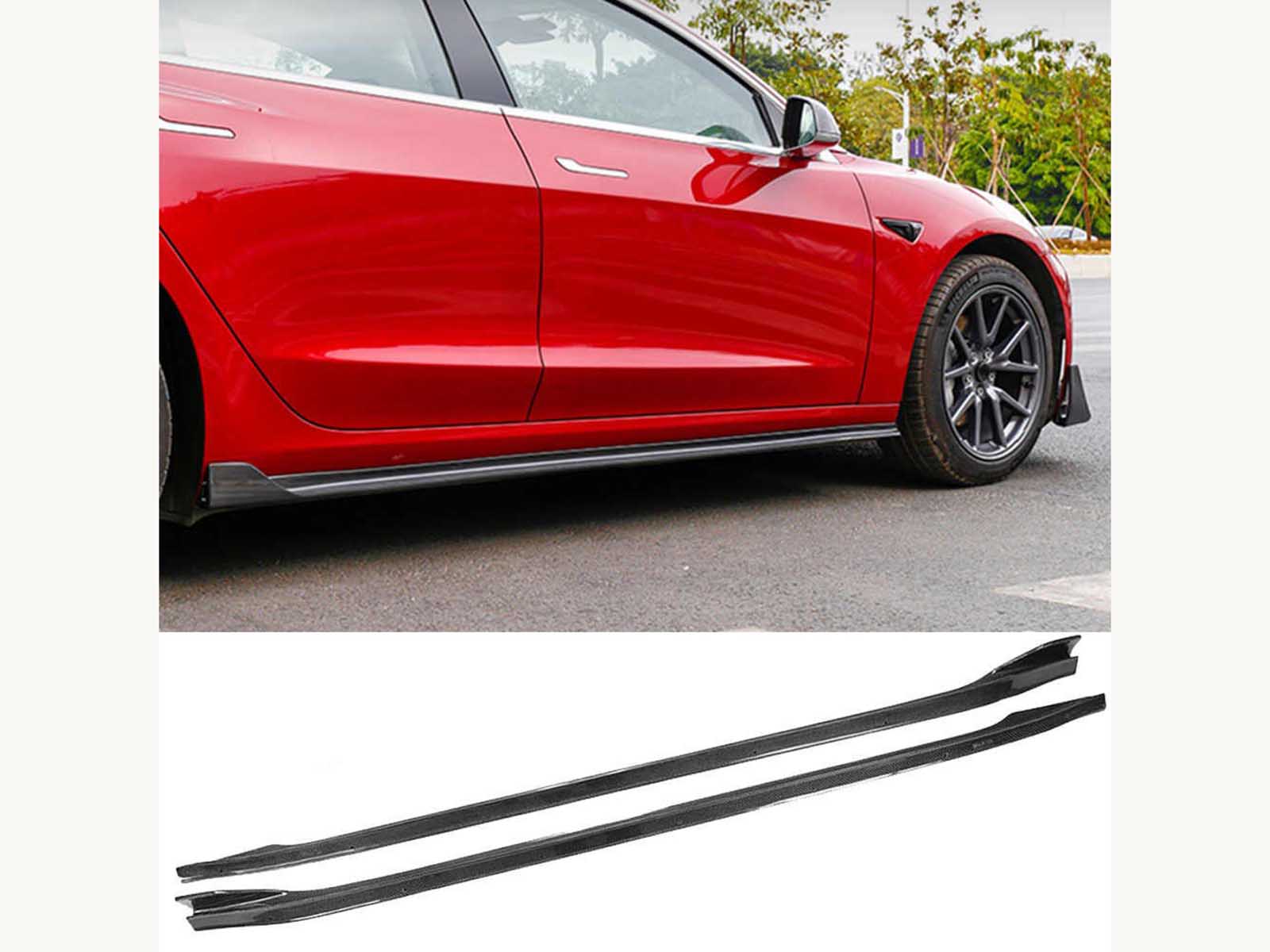 Model 3_Real Carbon Fiber Bolt-on Body Kit - Razor V Style - Torque Alliance