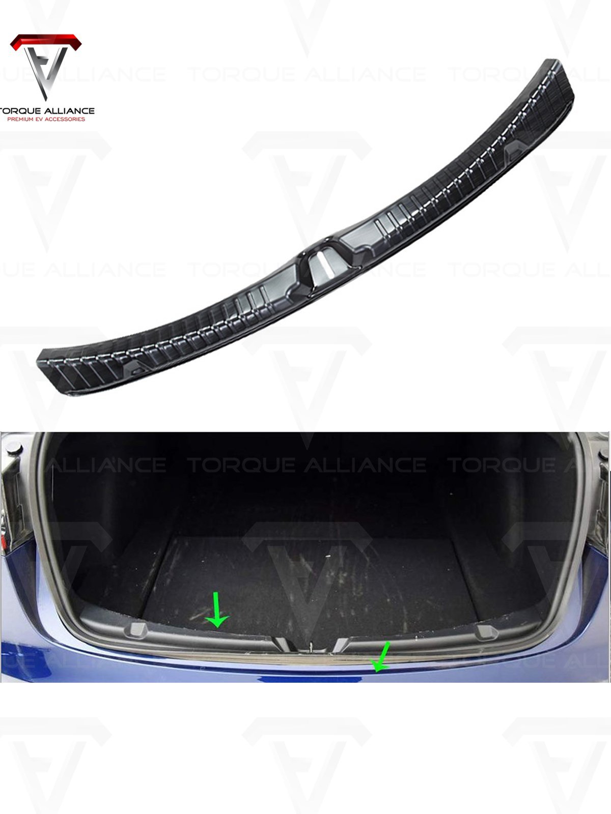 Model 3: Rear Bumper Sill Protector (Stainless Steel) - Torque Alliance