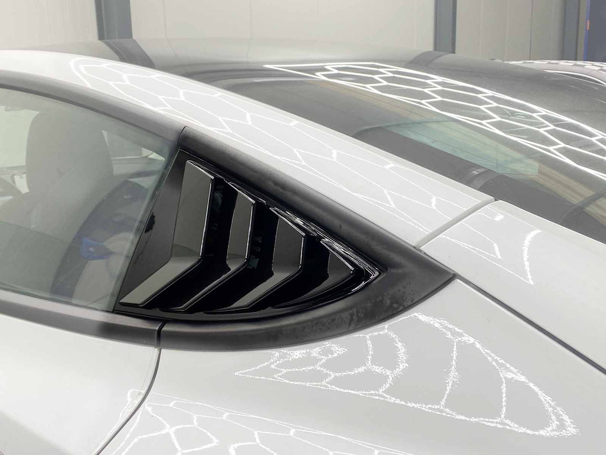 For Tesla Model 3 Highland 2024 Rear Side Window Louver Shutter Cover Trim  Black