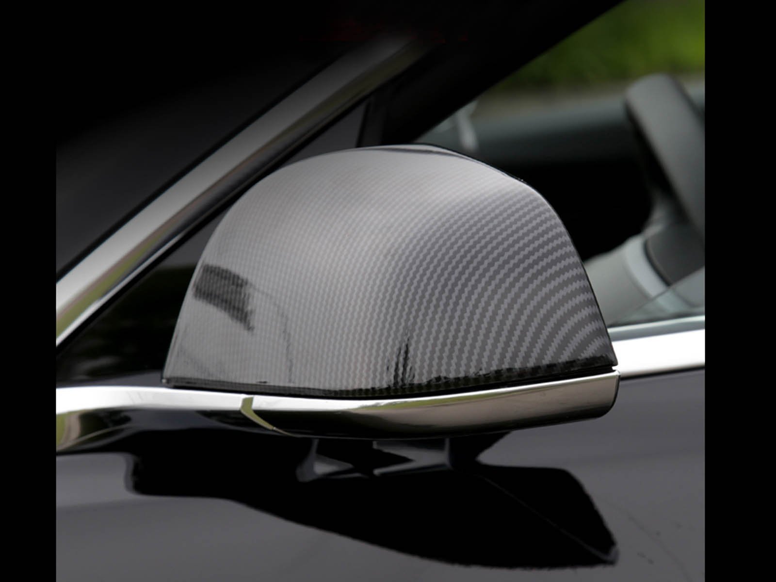 Model 3: Rearview Mirror Cover (2 pieces, Carbon-look) - Torque Alliance