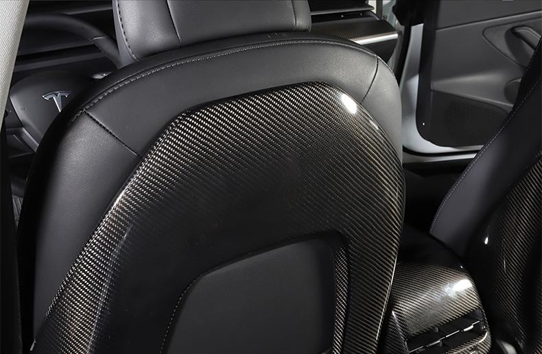 Model 3 and Model Y: Seat Back Set (Genuine Carbon Fiber Collection) -  Torque Alliance