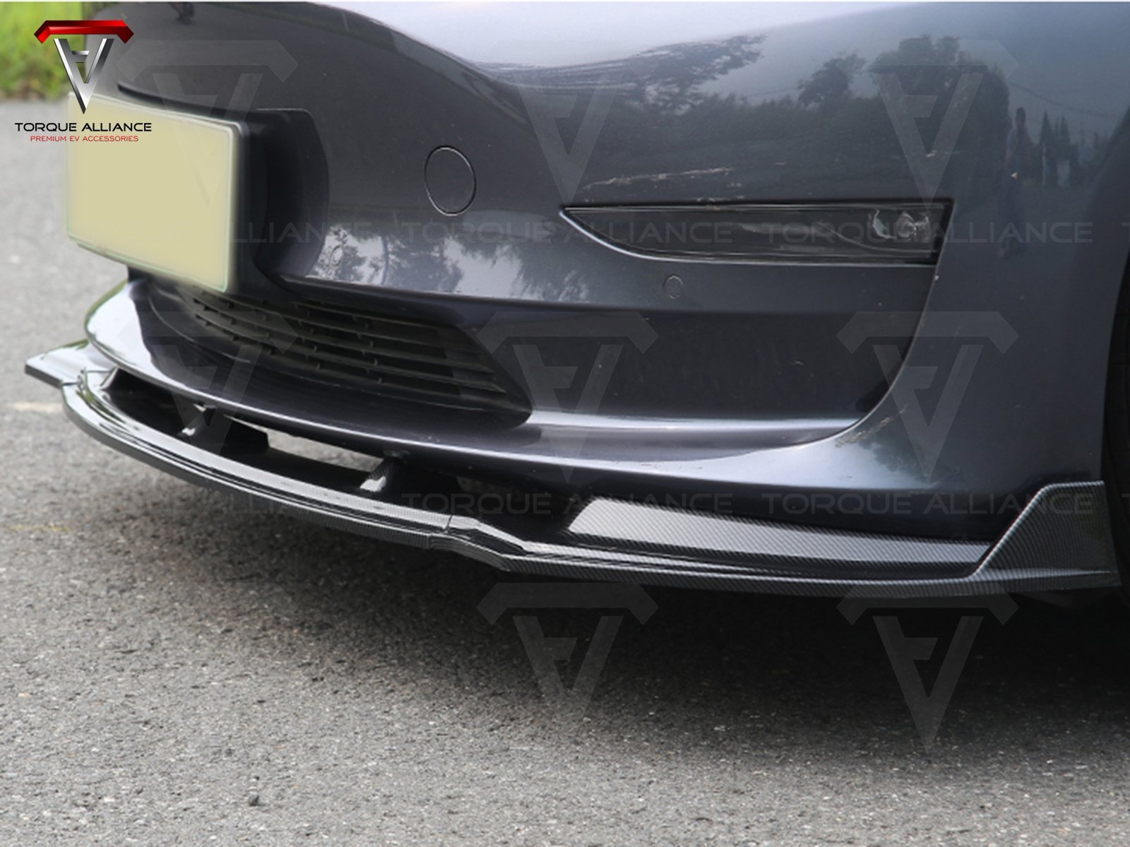 Model 3: Sportive Front Air Deflector Lip (Carbon look, Injection Molding) - Torque Alliance