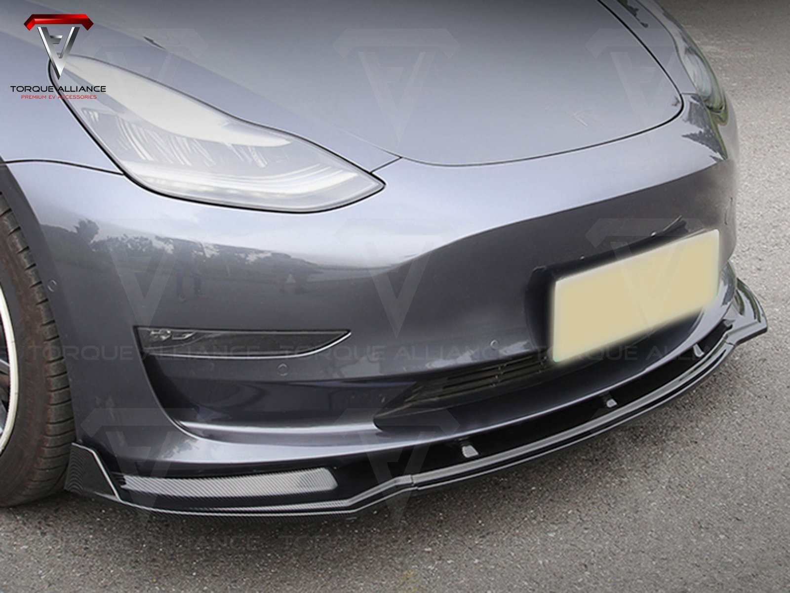 Model 3: Sportive Front Air Deflector Lip (Carbon look, Injection Molding) - Torque Alliance