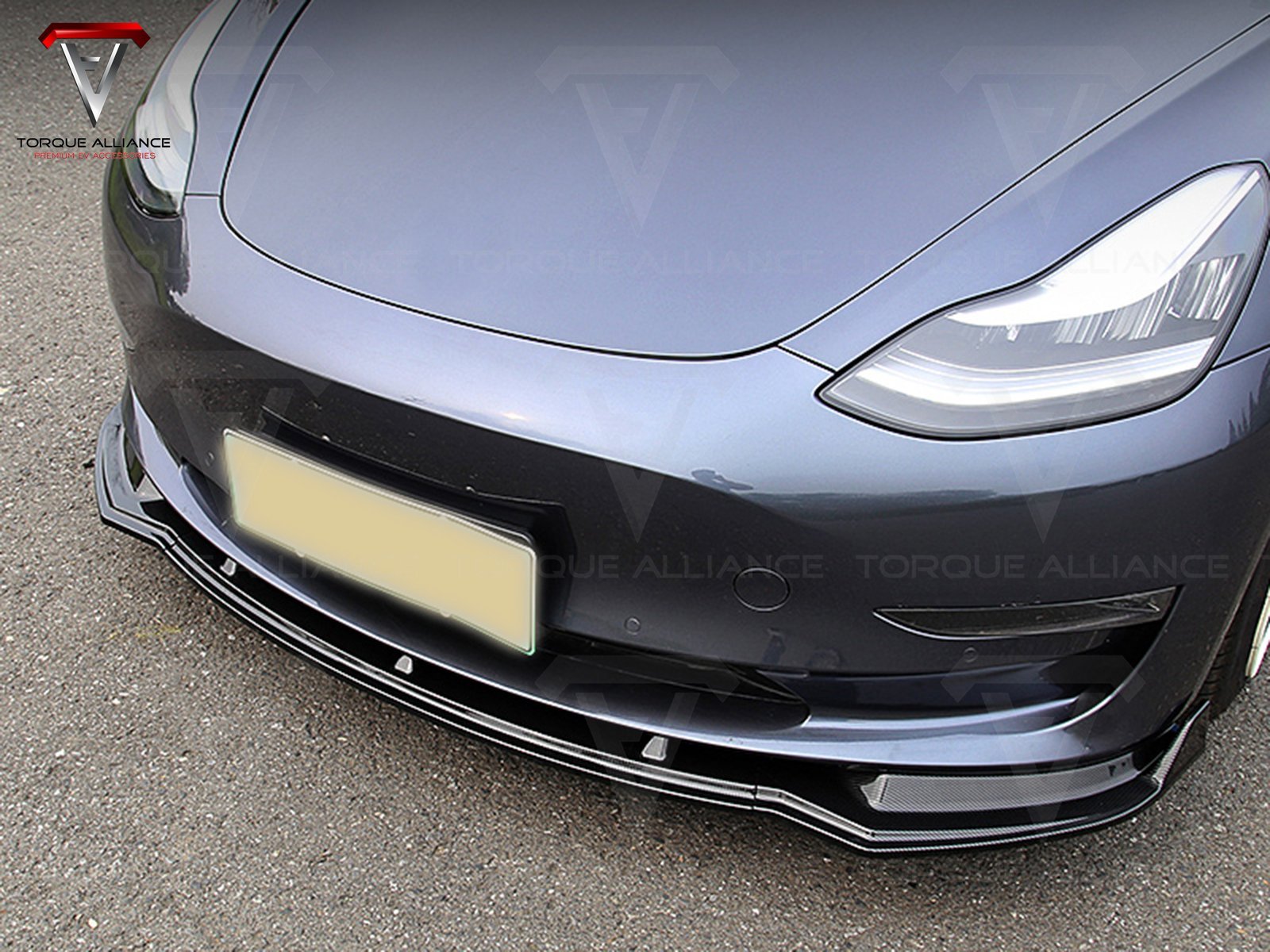 Model 3: Sportive Front Air Deflector Lip (Carbon look, Injection Molding) - Torque Alliance