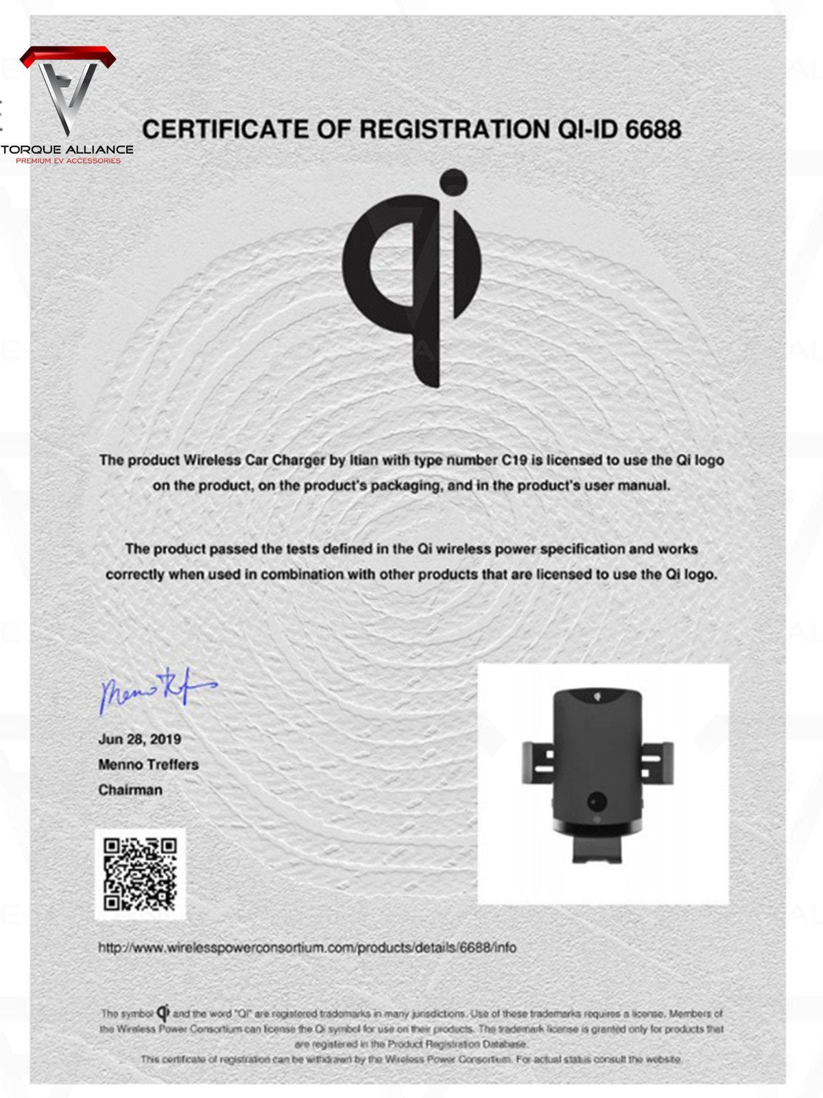 Model 3: Wireless Charging Phone Holder (Qi, FCC and CE certified) - Torque Alliance