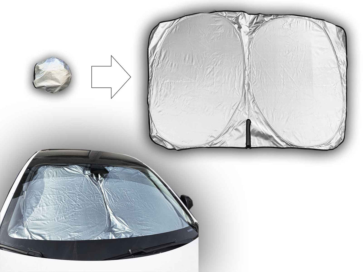 Car Sunshade Windshield Sun Shade, Titanium Silver Cloth Foldable