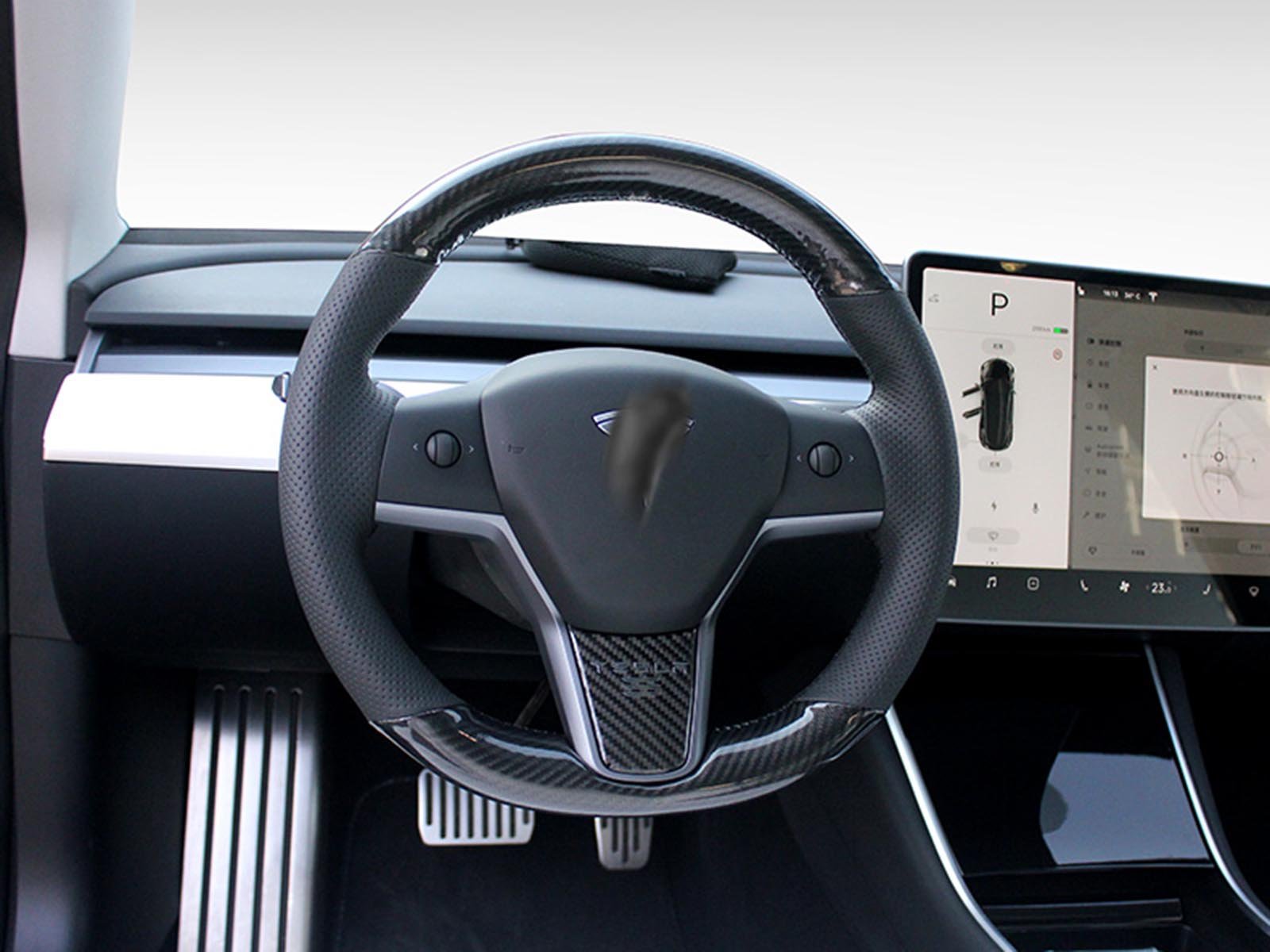 Model 3&Y: Custom Carbon Fiber Steering Wheel - Torque Alliance