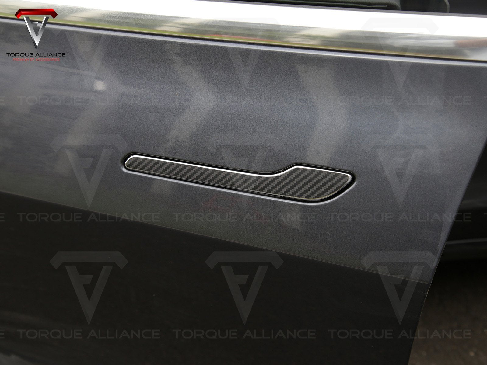 Model 3/Y: Door Handle Sticker (4 pieces, Carbon-look) - Torque Alliance