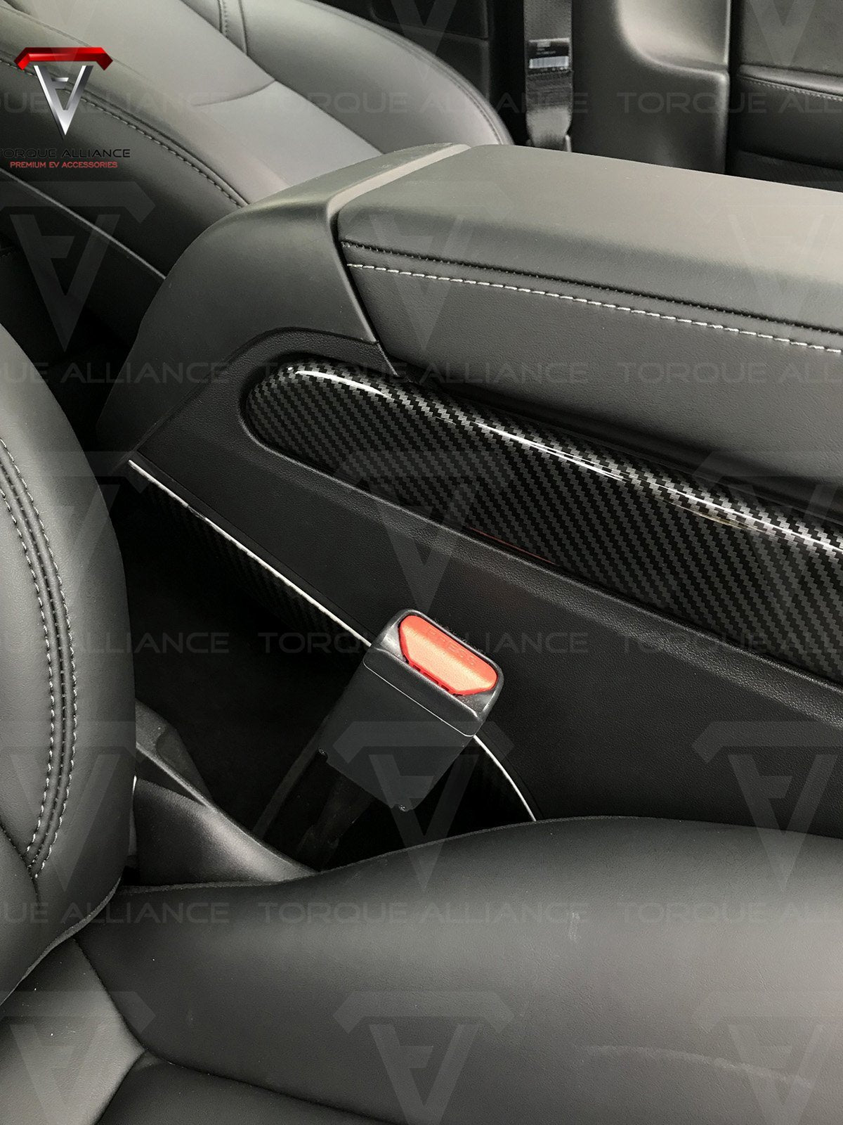 Model 3/Y: Middle Console Edge Trims (2 pieces, ABS + Coating) - Torque Alliance