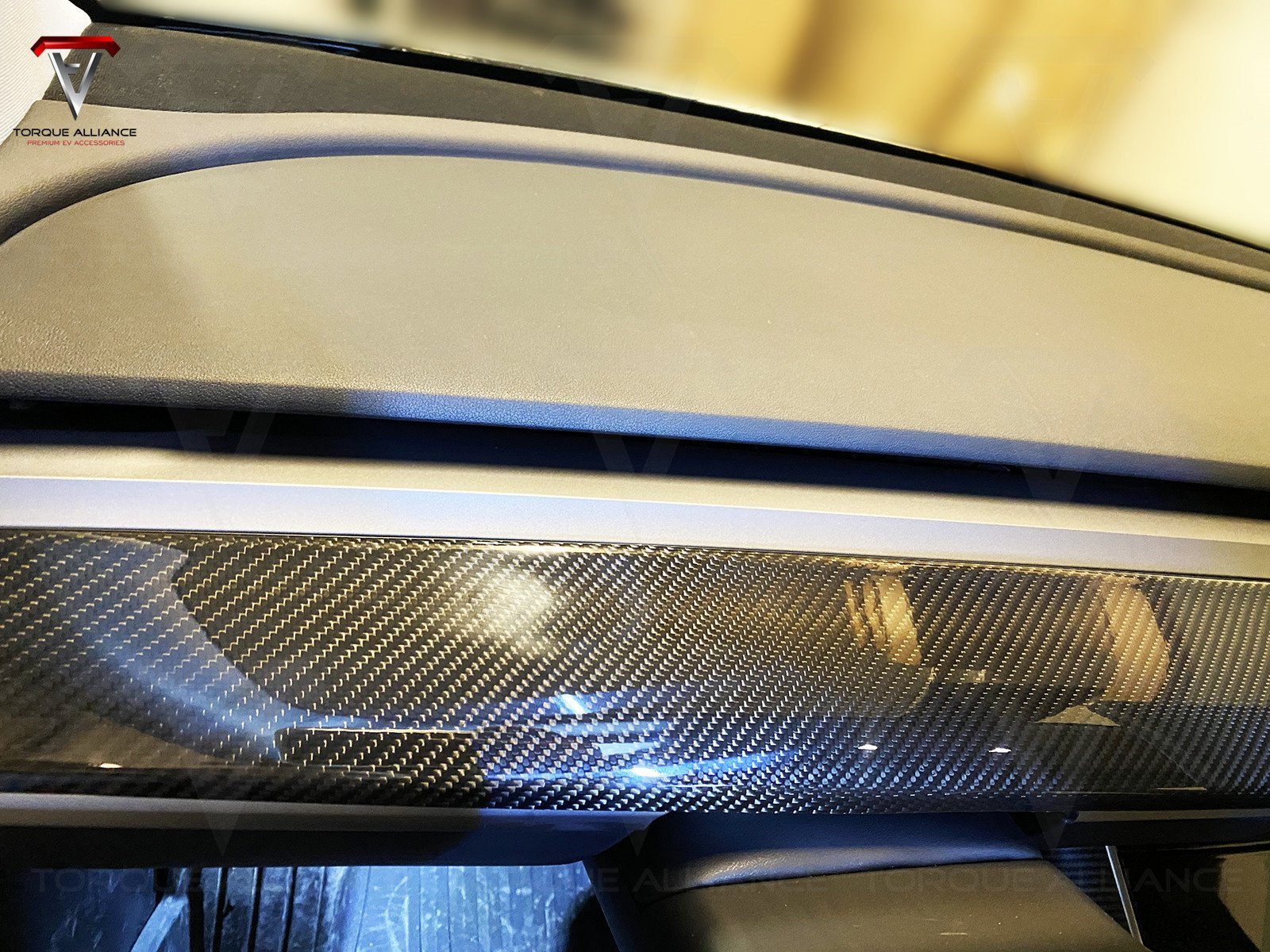 Model 3/Y: Real Carbon Fiber Dashboard Cover - Torque Alliance