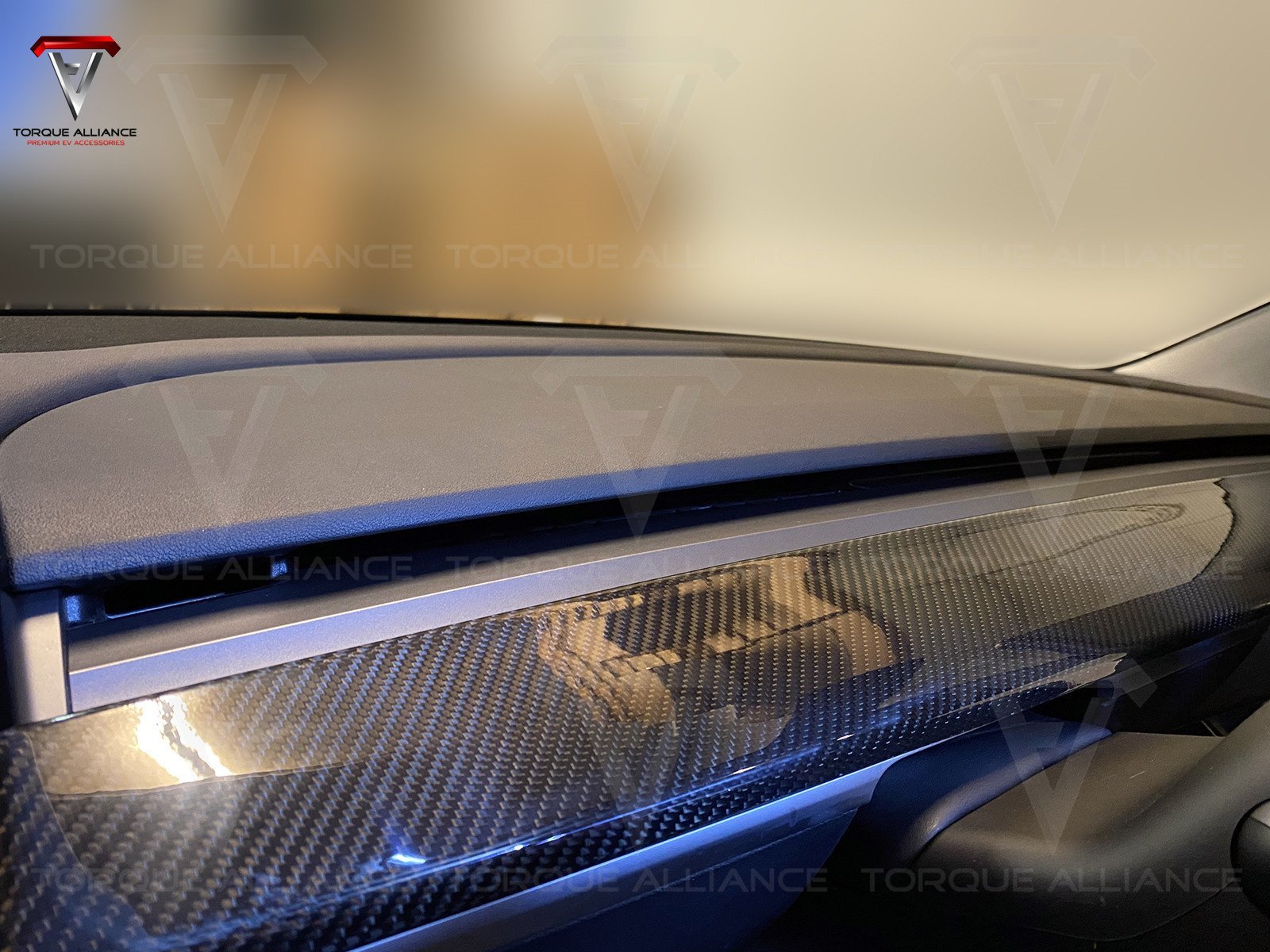 Model 3/Y: Real Carbon Fiber Dashboard Cover - Torque Alliance