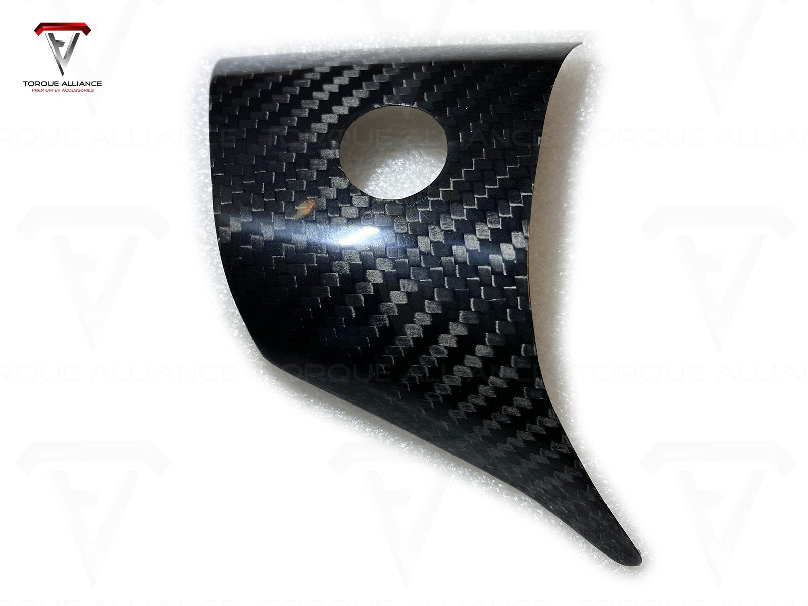 Model 3/Y: Real Carbon Fiber Steering Wheel Trim Set (3 pcs) - Torque Alliance