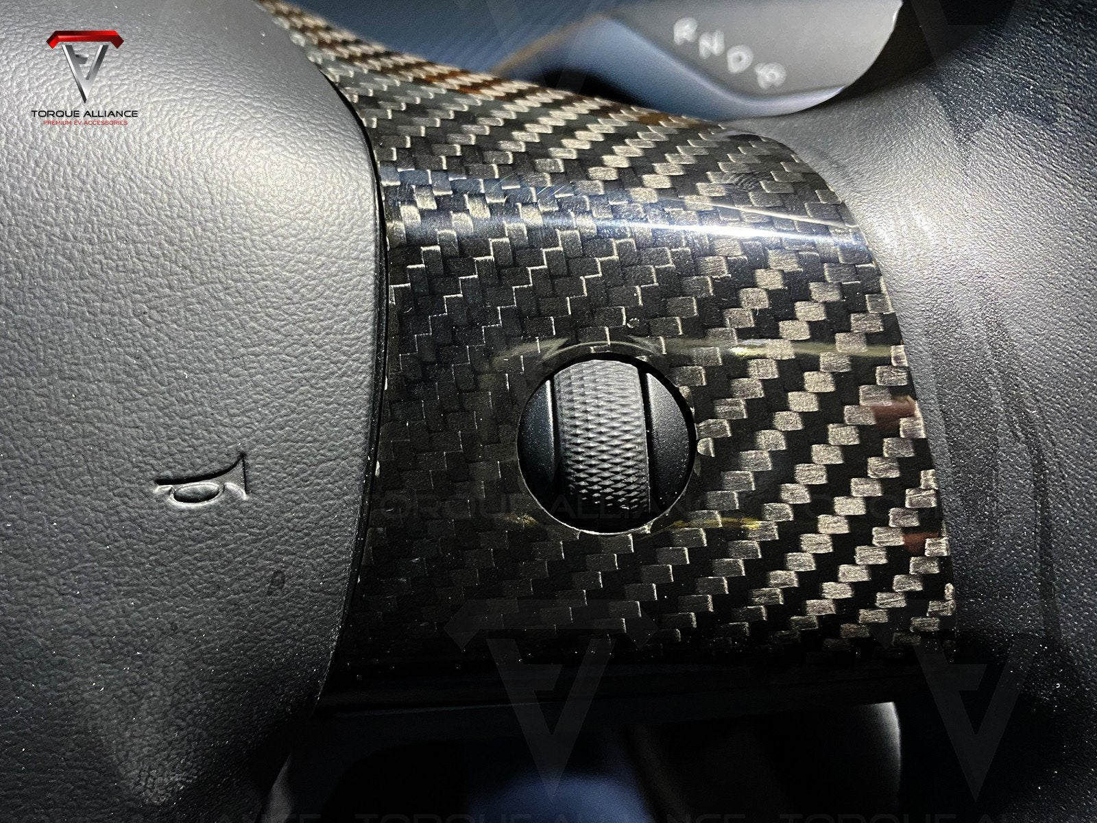 Model 3/Y: Real Carbon Fiber Steering Wheel Trim Set (3 pcs) - Torque Alliance