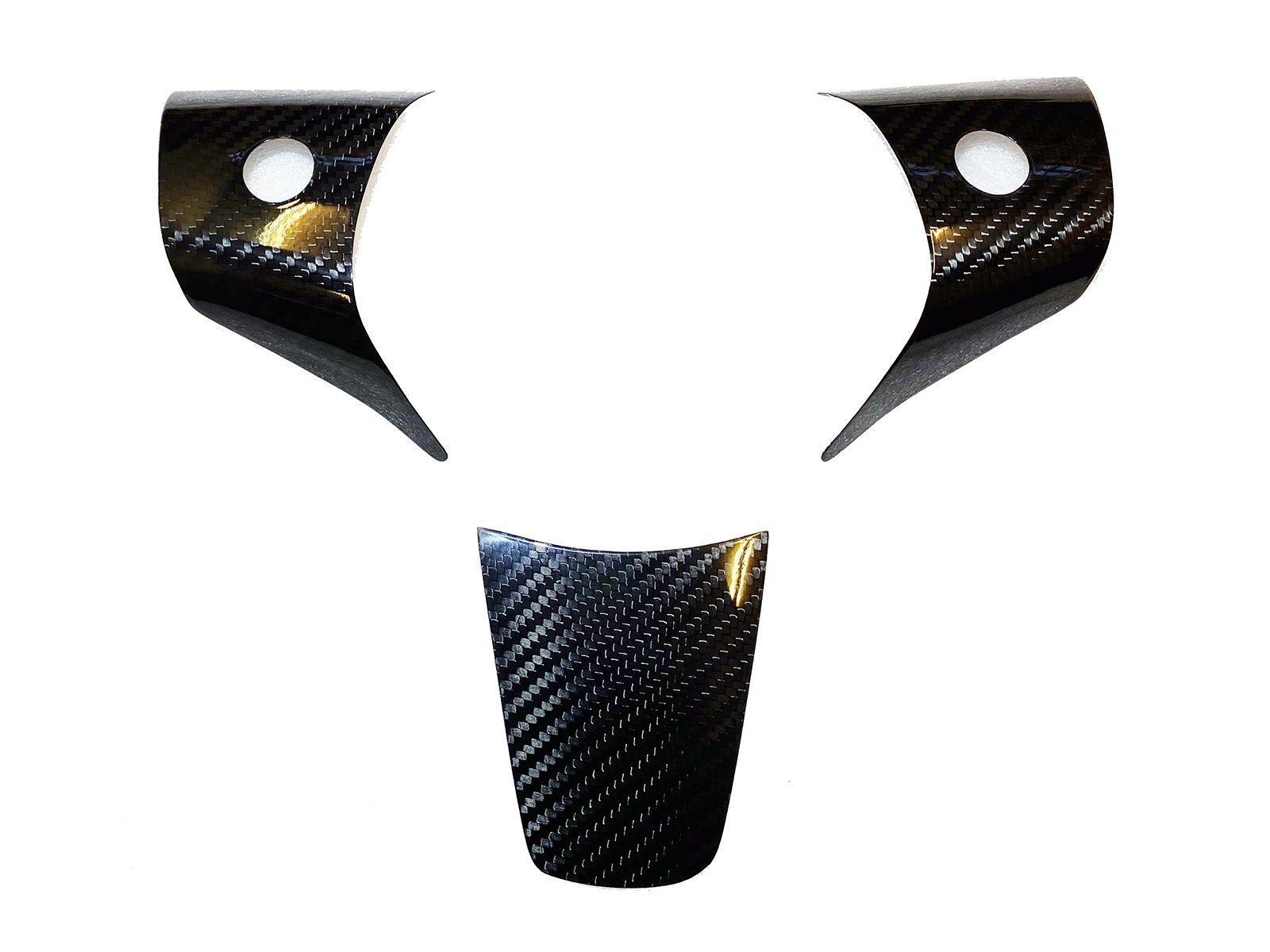 Model 3/Y: Real Carbon Fiber Steering Wheel Trim Set (3 pcs) - Torque Alliance