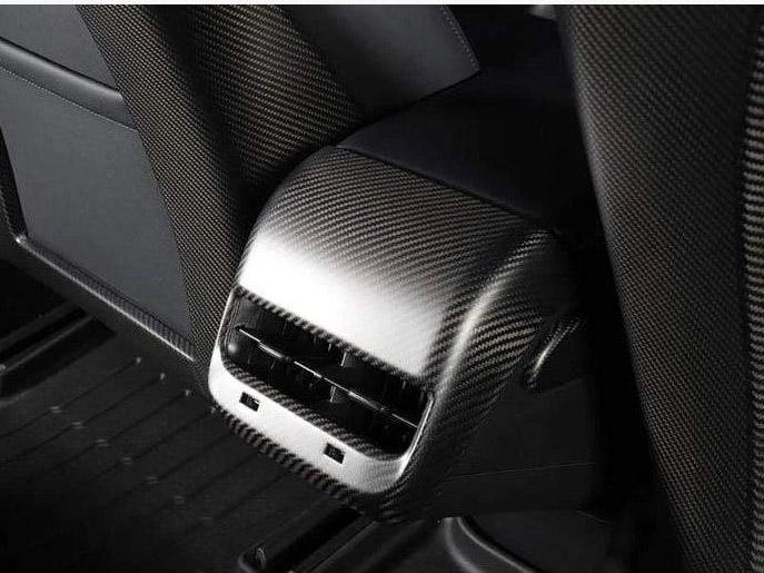 Model 3&Y: Rear Seat AirCo Outlet Trim (Genuine Carbon Fiber