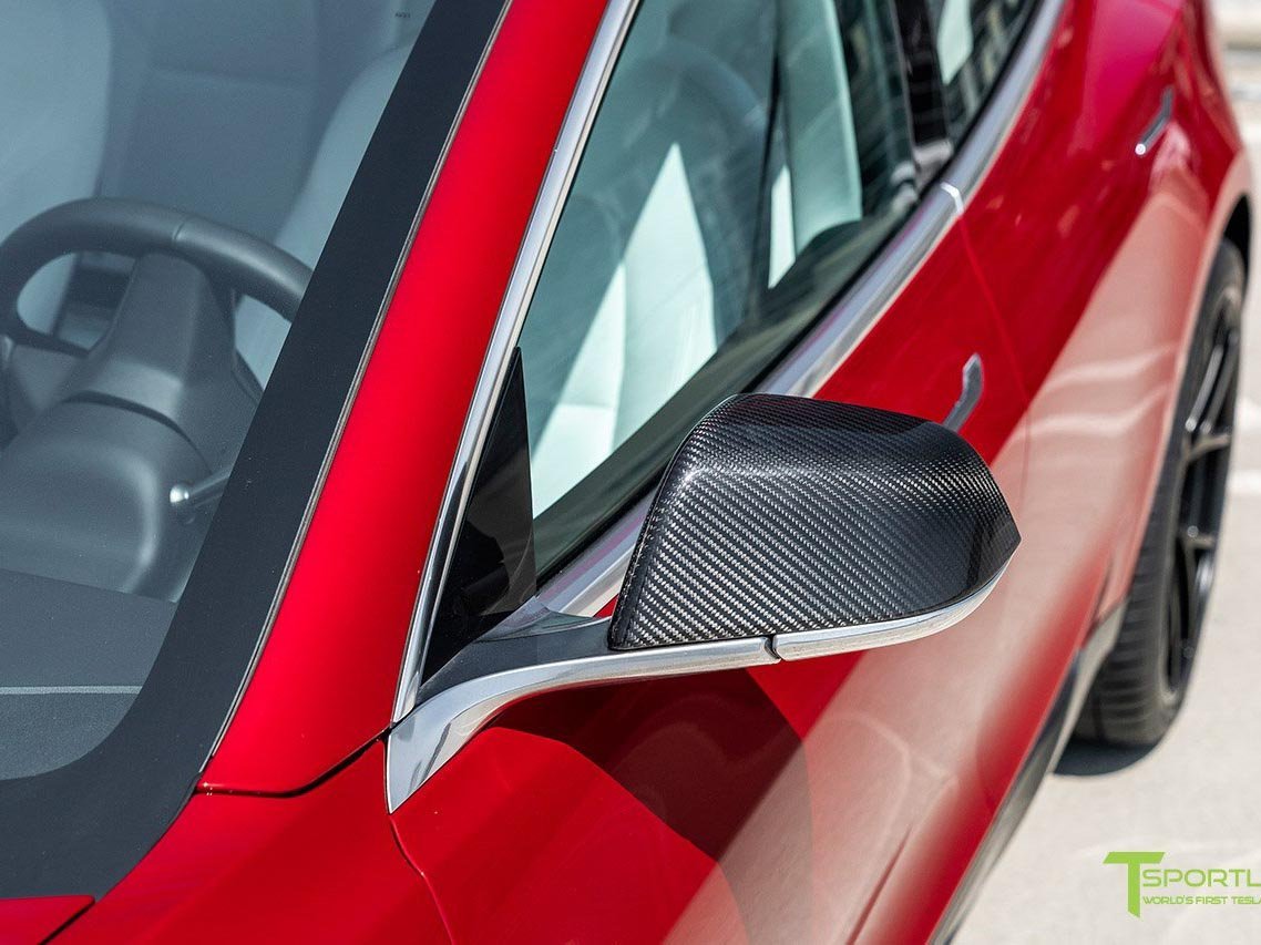 Model 3&Y: Rearview Mirror Covers (Genuine Carbon Fiber Collection) - Torque Alliance