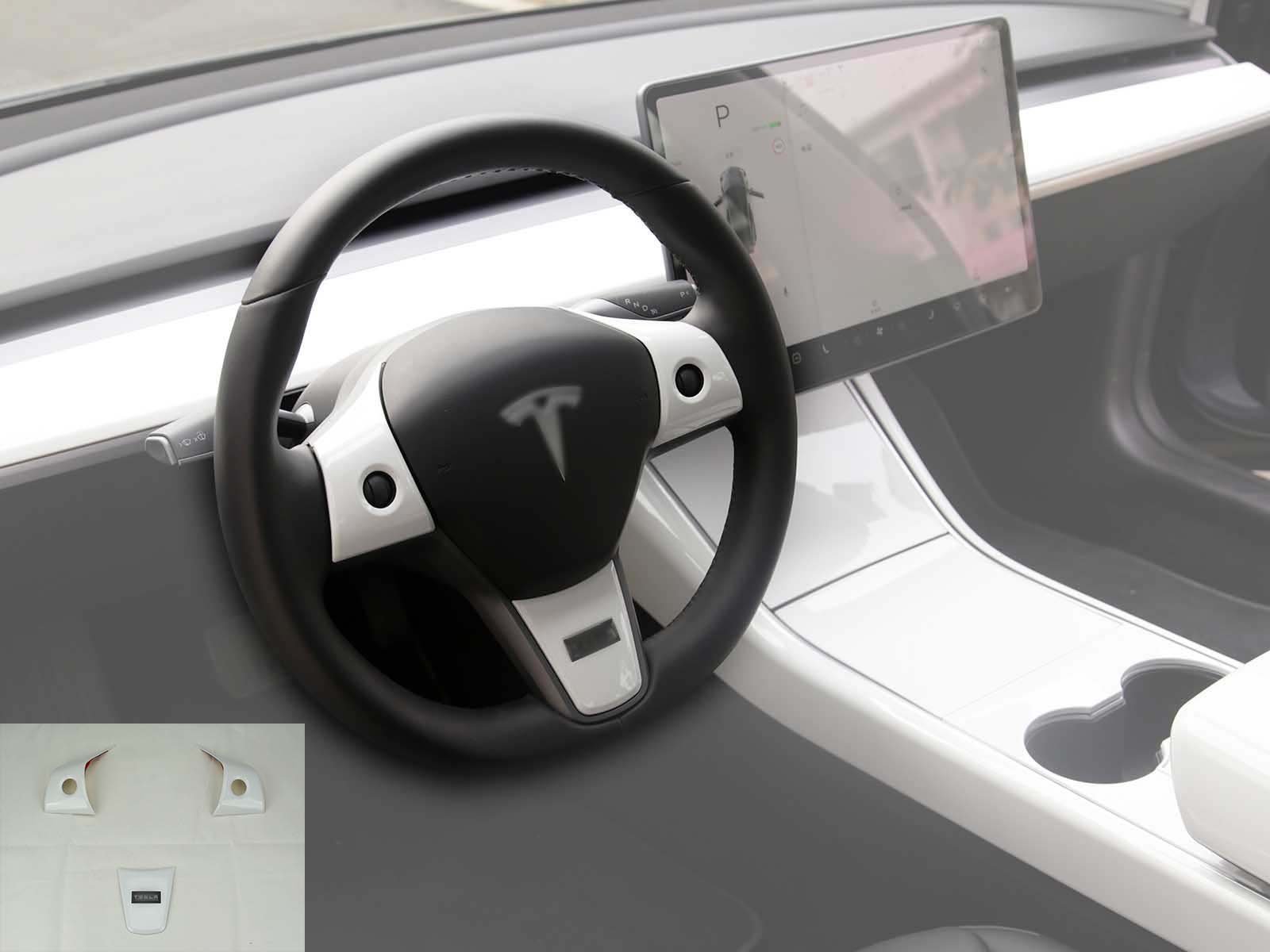 Model 3/Y: Steering Wheel Decal Trim Set (3 pcs) - Torque Alliance