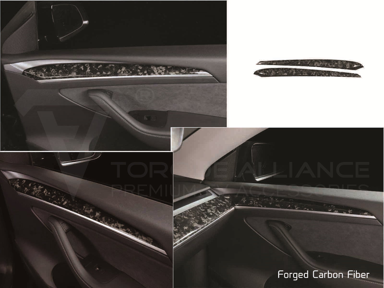 Model 3&Y:Genuine Carbon Fiber Door Panel Insert, Door Panel Trim - Torque Alliance