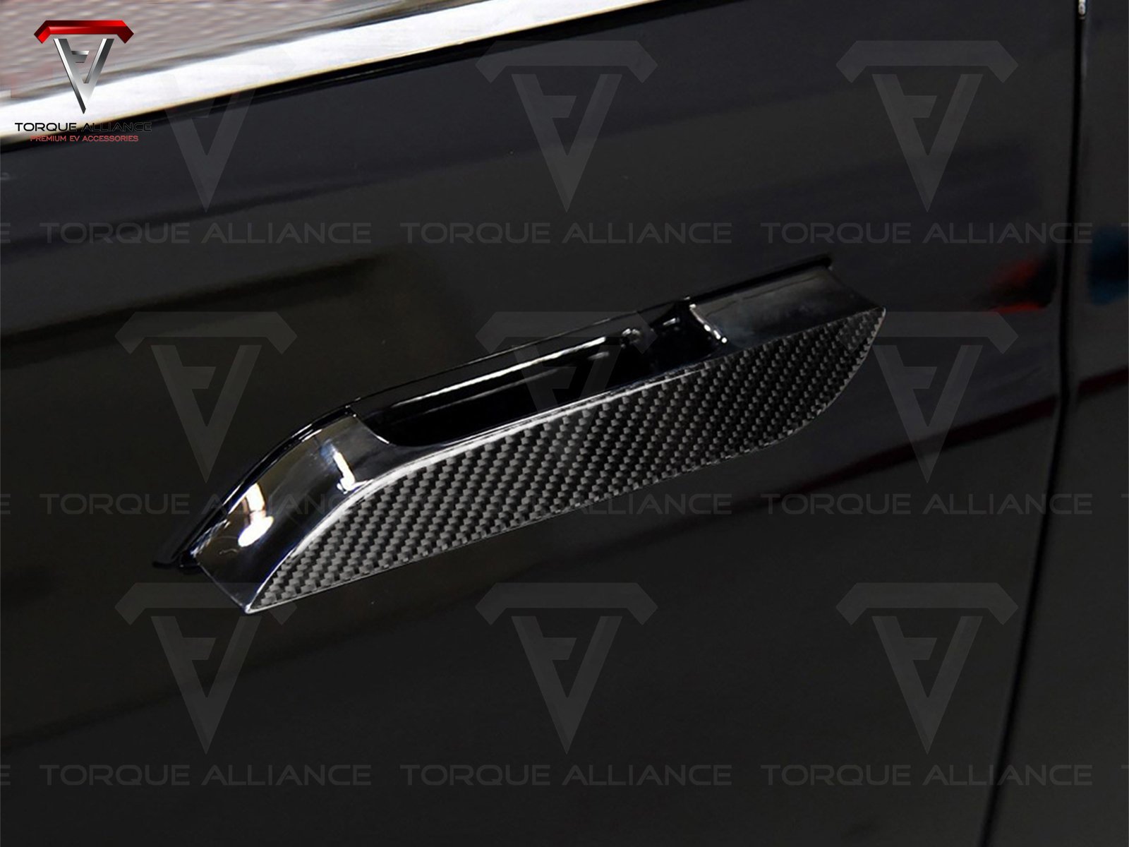 Model S: Multi-layers Door Handle Stickers (Carbon Look) - Torque Alliance