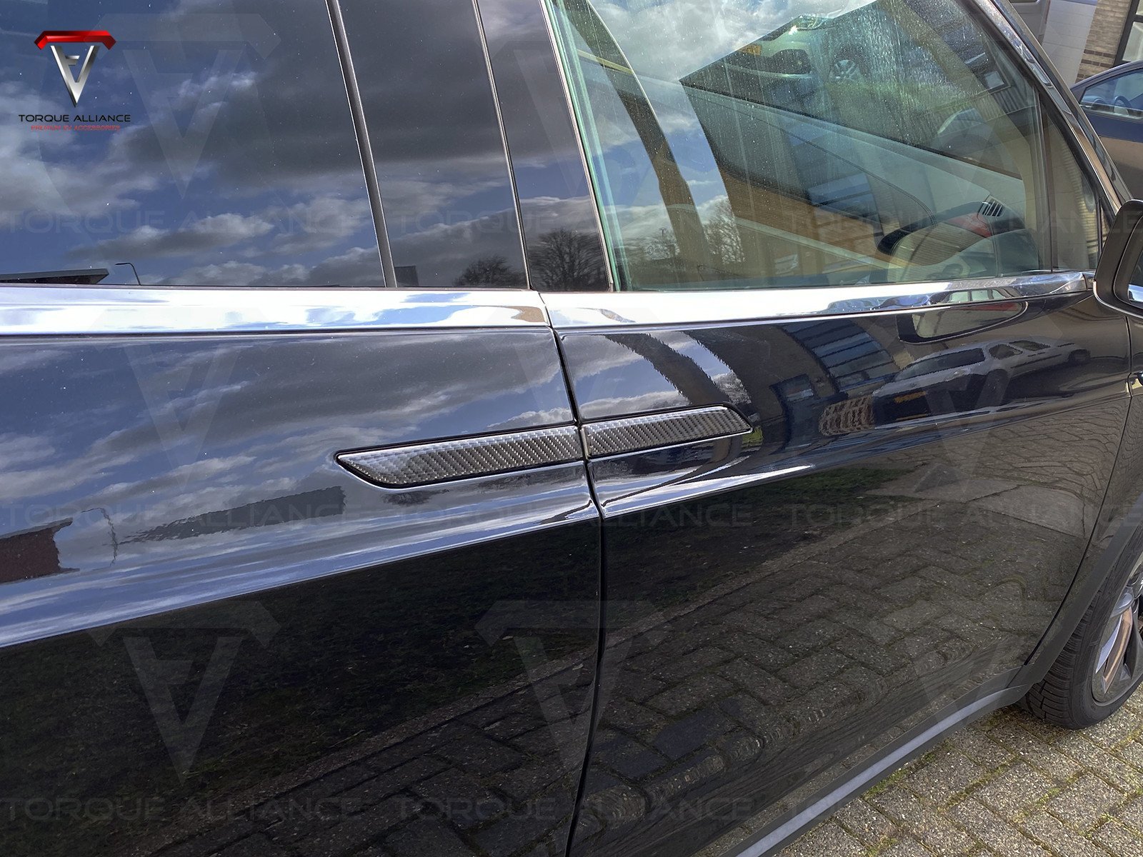 Model X: Multi-layers Door Handle Stickers (Carbon Look) - Torque Alliance