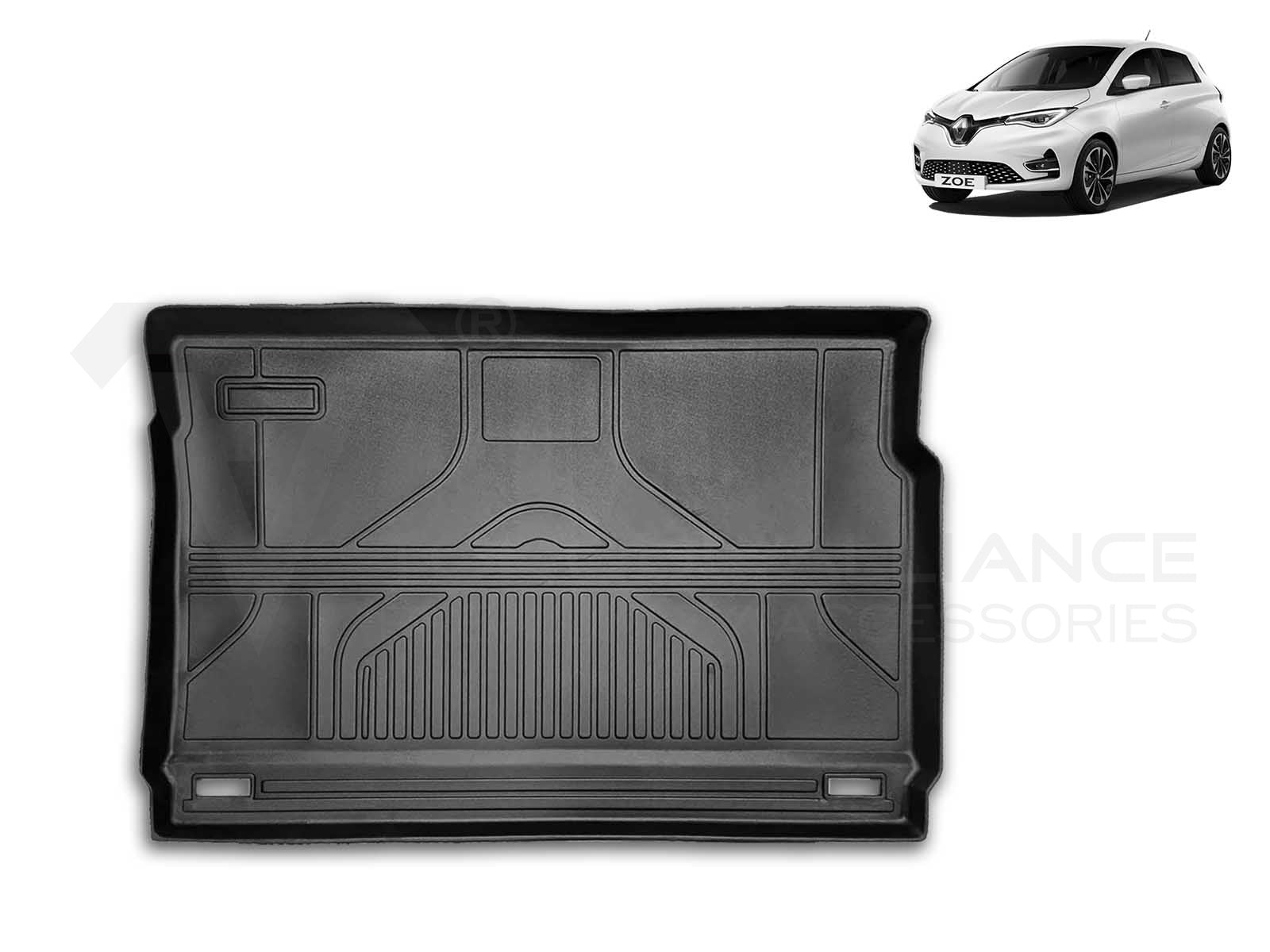 Renault Zoe: Trunk Mat, Boot Liner (Premium Recyclable Rubber) - Torque Alliance