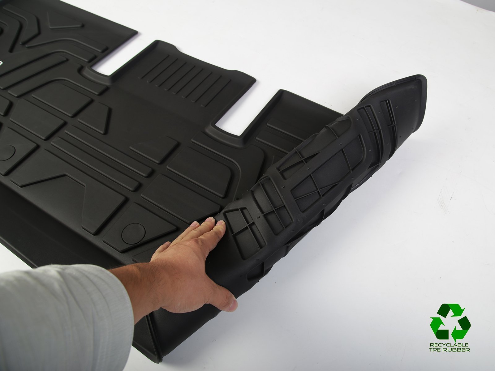 RHD-UK ONLY! Model 3: All-weather Interior Floor Mats (TPE Rubber, 3 Pieces) - Torque Alliance