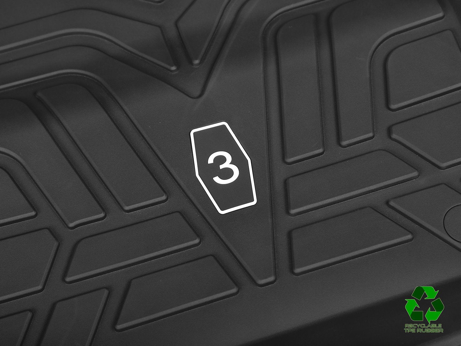 RHD-UK ONLY! Model 3: All-weather Interior Floor Mats (TPE Rubber, 3 Pieces) - Torque Alliance