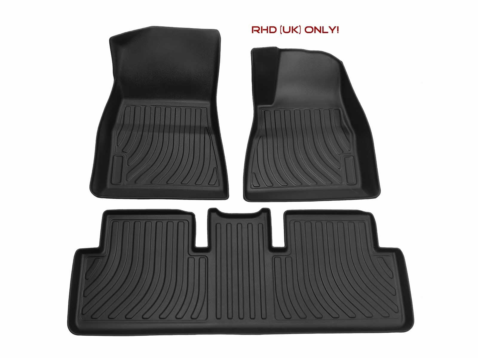 RHD-UK ONLY! Model 3: All-weather Interior Floor Mats (TPO, 3 Pieces) - Torque Alliance