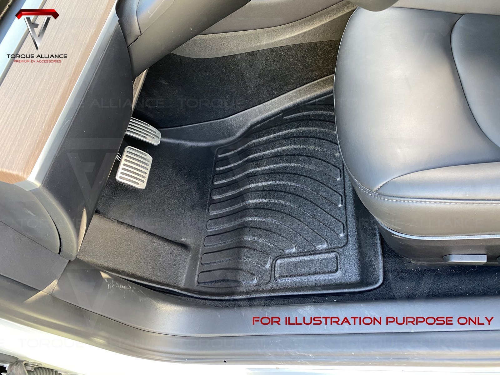 RHD-UK ONLY! Model 3: All-weather Interior Floor Mats (TPO, 3 Pieces) - Torque Alliance