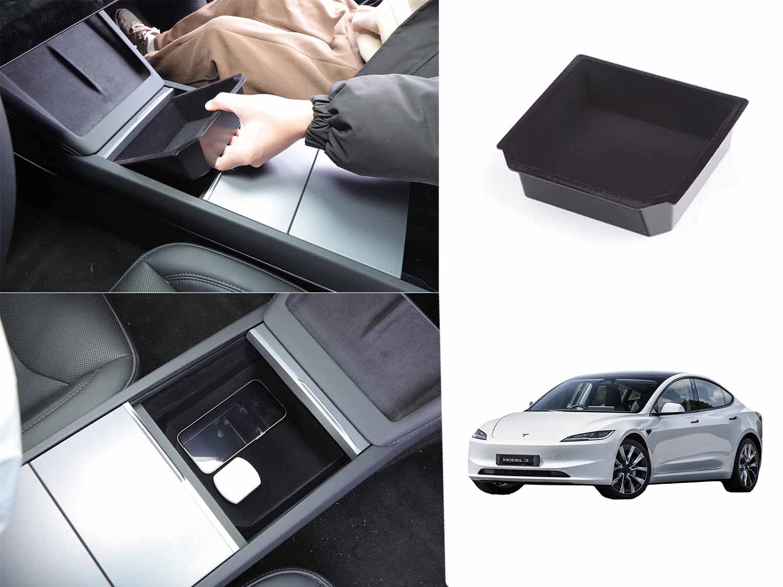 Tesla Model 3 (2024 Highland): Center Console Organizer - Torque Alliance