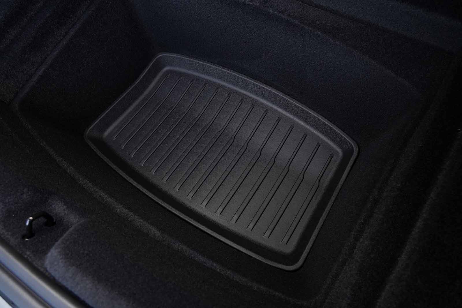 Tesla Model 3 (2024 Highland): Trunk Lower Compartment Mat (Premium Recyclable Rubber) - Torque Alliance