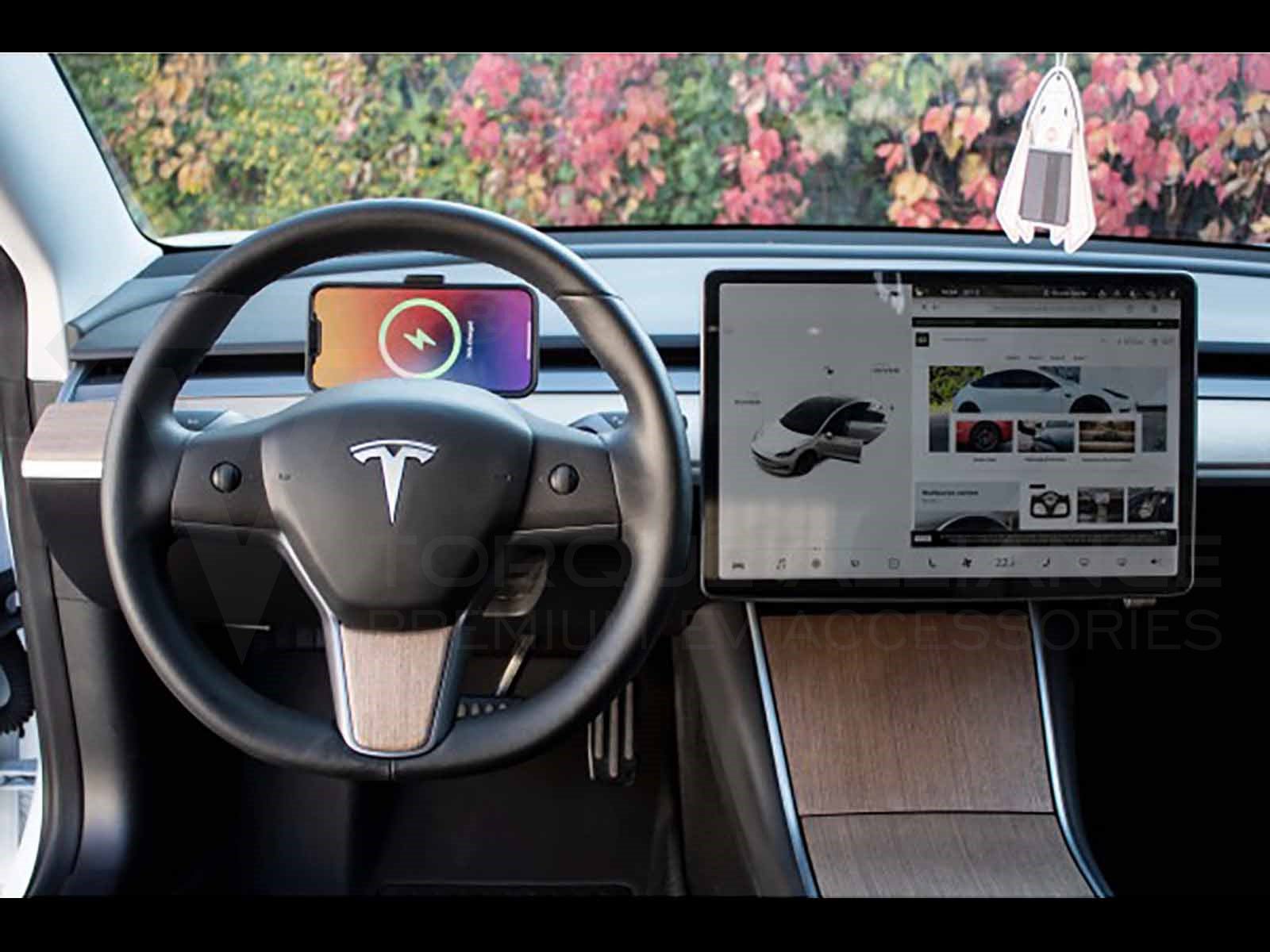 Tesla Model 3 and Tesla Model Y: Instrument Mounted, Super Wireless Phone Charger & Holder - Torque Alliance