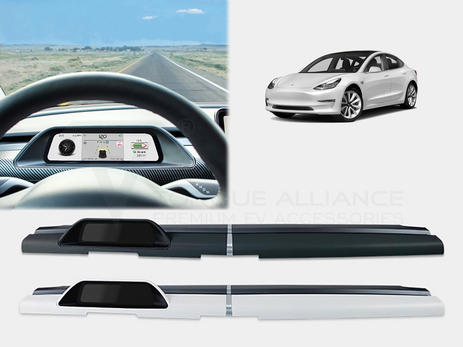 Tesla Model 3_Dashboard Upgrade Module with Instrument Display - Torque Alliance