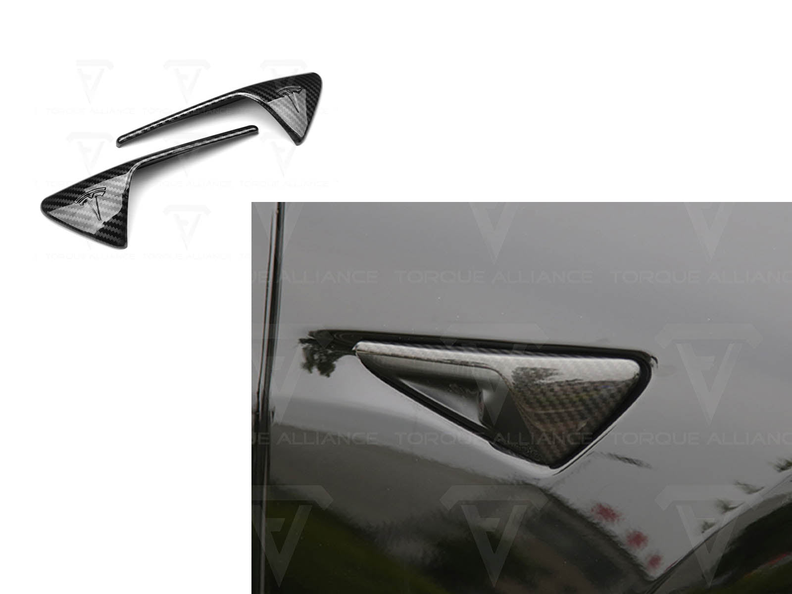 Tesla Model S/3/X/Y: Side Fender Vent Camera Trim (2 pcs) - Torque Alliance